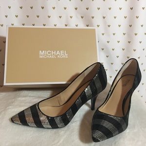Michael Kors Striped Sequins Heels Size 9M